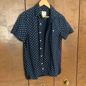 Men’s American Eagle Button Down - Short Sleeve, Navy Blue, Size Small